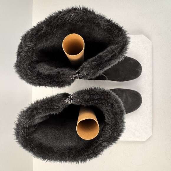 Bare Traps Womens Black Esha Leather Upper Faux Fur Mid Calf Boots Size 9M - Picture 7 of 15